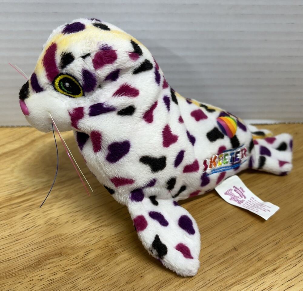 Vintage 90's Retro Lisa Frank Skeeter Spotted Seal 8 Inch Plush Rare/HTF